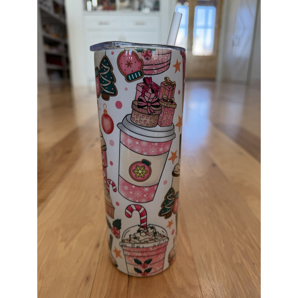 Christmas 20oz Stainless Steel Tumbler Candy Cookies Holiday Sweets - Picture 4 of 7